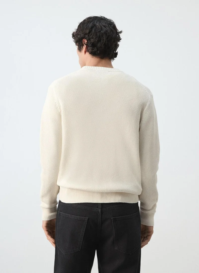 Mango Man Medium-knit microstructure sweater